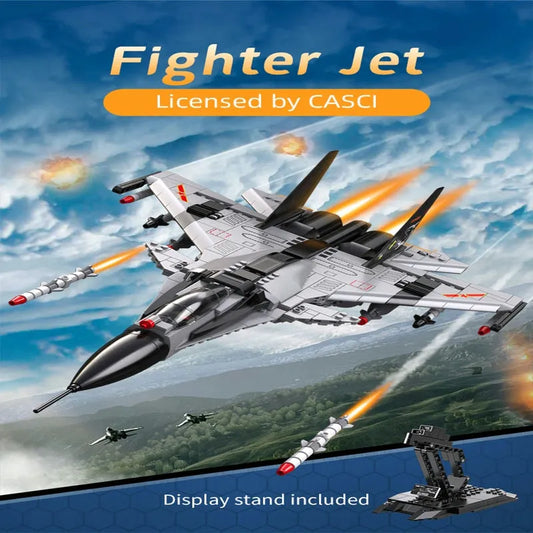 Military MOC Fighter Aircraft Striker Plane Bricks Toy