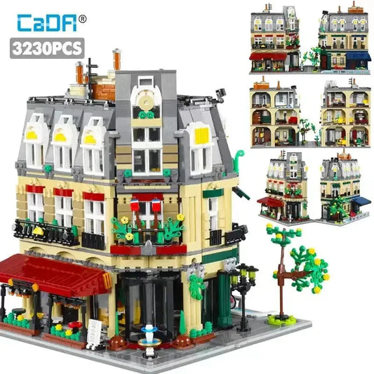 City Street Creator Expert MOC Paris Restaurant Bricks Toy