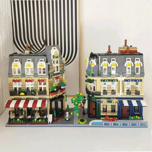 City Street Creator Expert MOC Paris Restaurant Bricks Toy
