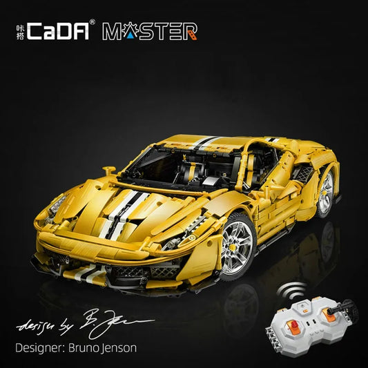 MOC Motorized RC Ferrari 488 Racing Car Bricks Toys 61057