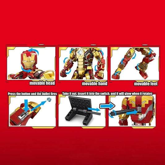 MOC 6011 Iron Hero MK42 Avengers Hulkbusters Bricks Toys