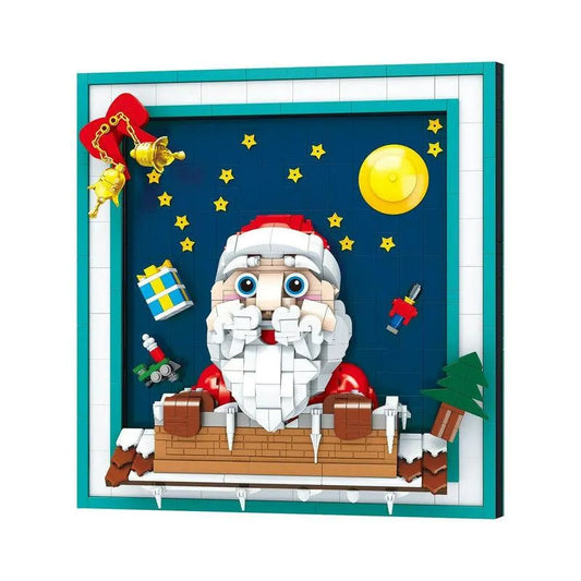 MOC Art Christmas Santa Claus Picture Frame Bricks Toy