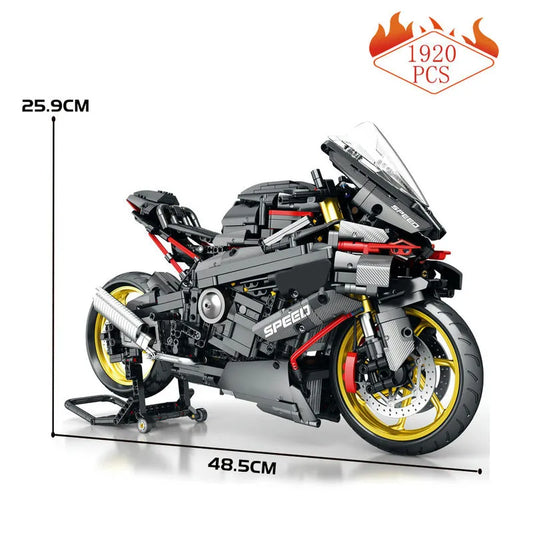 MOC BMW M1000RR Black Warrior Motorcycle Bricks Toy BM002