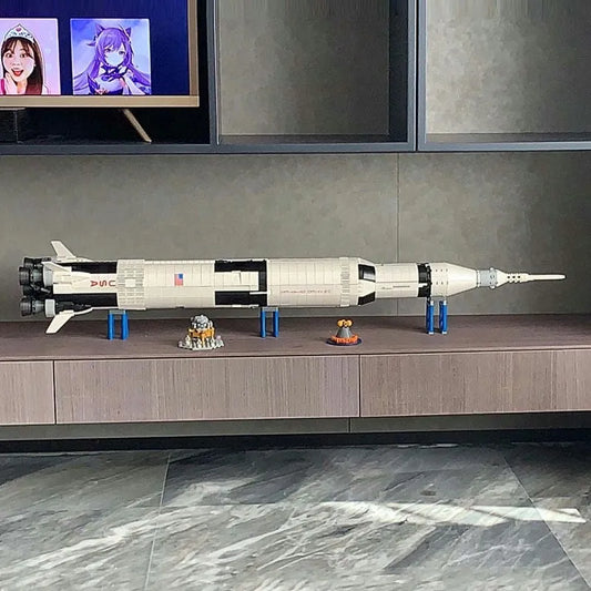 Building Block MOC Idea USA Apollo Saturn V Space Rocket