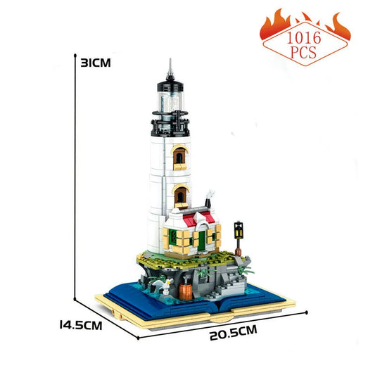 MOC Creator Expert Medieval Lighthouse Tower Bricks Toy