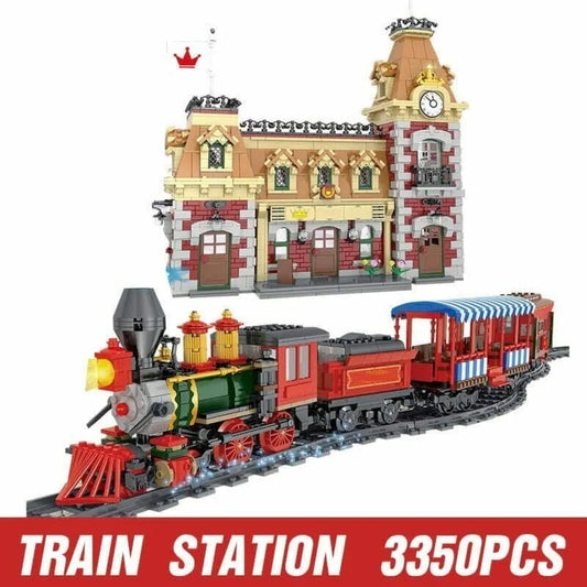 MOC Expert Motorized RC Train Station Bricks Toy 11001