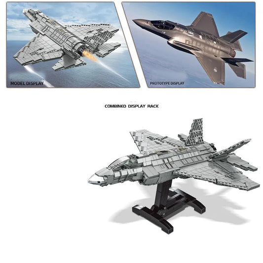 MOC Military F-35 Aircraft Lightning Fighter Jet Bricks Toy