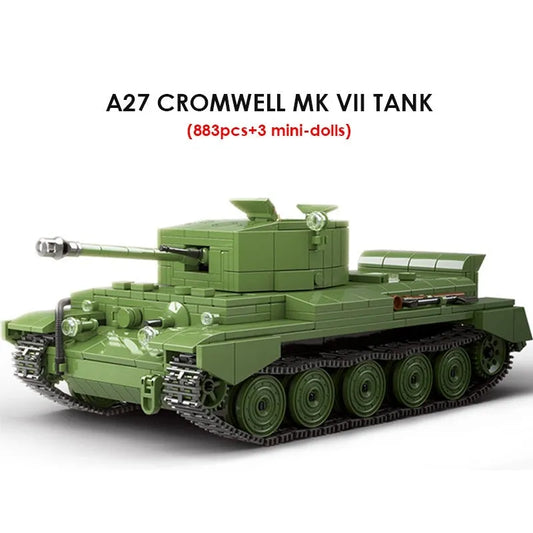 MOC Military WW2 Cromwell A27 MK VII Tank Bricks Toys