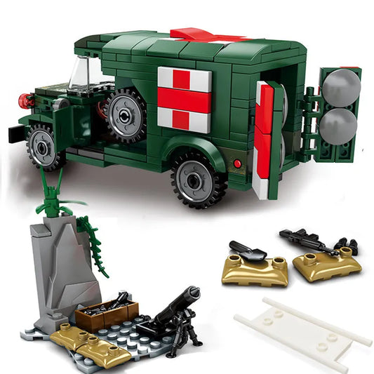 Military WW2 US Army Ambulance Car Bricks Toy