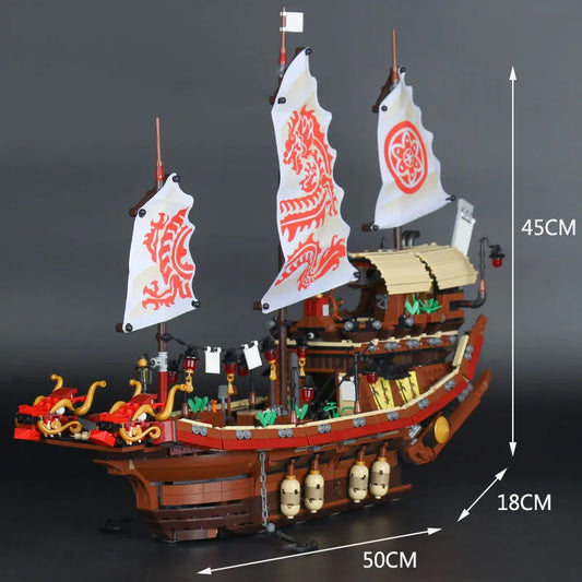 MOC Ninjago Movie Destiny Bounty Ship Boat Bricks Toy EU
