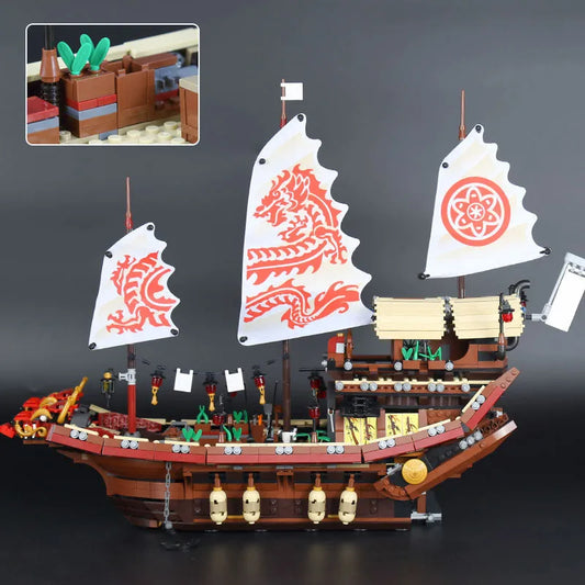 MOC Ninjago Movie Destiny Bounty Ship Bricks Toy 06057