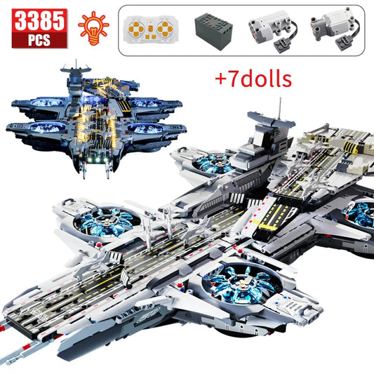 Super Hero MOC Motorized RC SHIELD Helicarrier Bricks Toy EU
