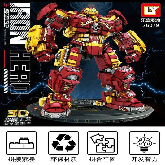 MOC Super Heroes Marvel Iron Hero Warrior Robot Bricks Toy
