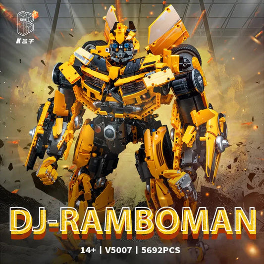 MOC DJ Rambo Man Transformation Mech Robot Bricks Toy