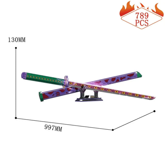 MOC Creative Demon Slayer Ghost Hunting Knife Bricks Toy