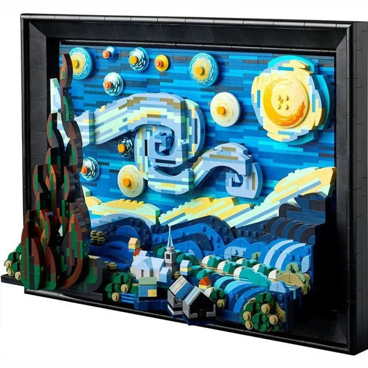 MOC Ideas Creator The Starry Night Paint Frame Bricks Toys