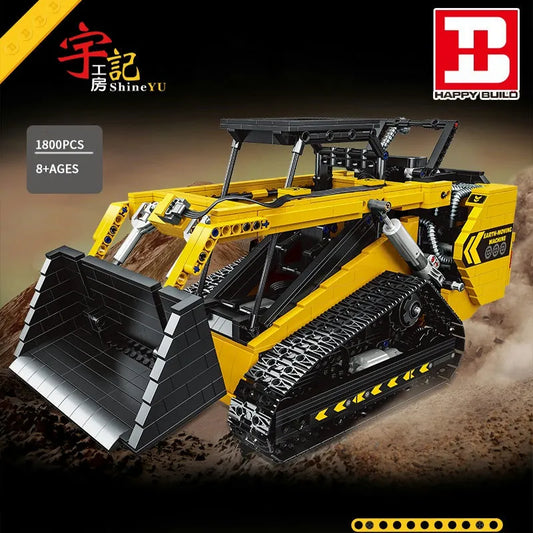 MOC APP Motorized RC Skid Steer Loader Truck Bricks Toy