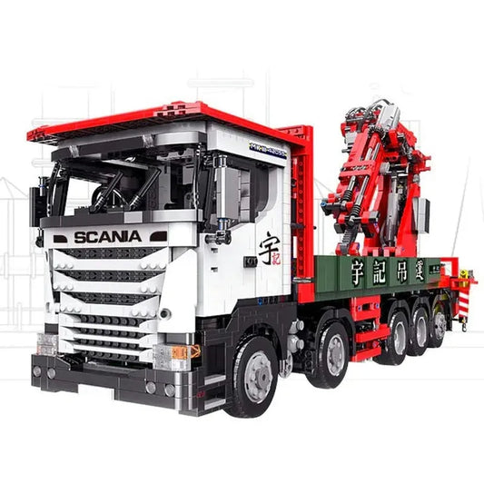 MOC APP Motorized Scania Crane Lorry RC Truck Bricks Toys