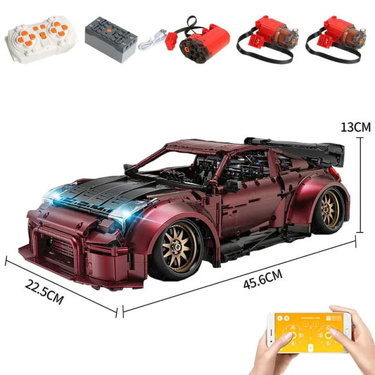 MOC APP RC Supercar Red Turbo Racing Car Bricks Toy 23005