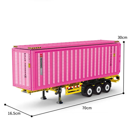 MOC Heavy Trailer Container Bricks Toys QC013