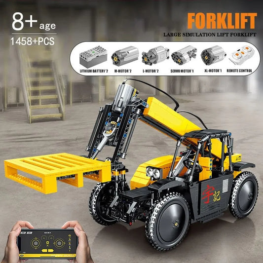 MOC RC APP Motorized Lift Forklift Truck Bricks Toys