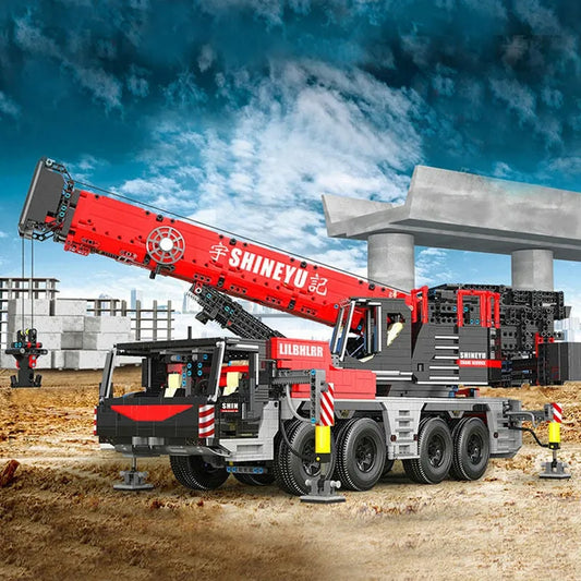 MOC RC APP Motorized Mobile Crane Truck Bricks Toy
