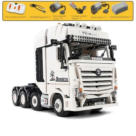 MOC RC Motorized Heavy Container Truck Bricks Toy QC007