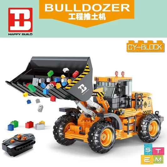 RC STEM Mini Bulldozer Truck Bricks Toys 33002