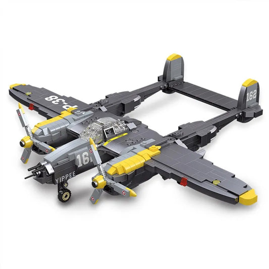 Building Block WW2 P38 Bomber Aircraft Bricks Toys