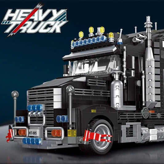 Creator Tech MOC Heavy Duty Black Truck Bricks Toys