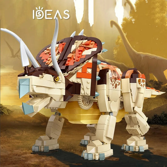 Mechanical MOC Triceratops Dinosaur World Bricks Toy