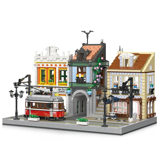MOC Expert Creator City Lisbon Tram Station Bricks Toy 89132