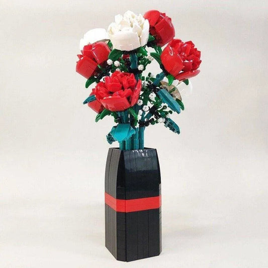 MOC Idea Potted Rose Flower Plant Bricks Kids Toys