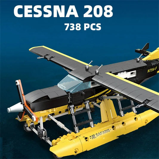 Tech MOC Cargo Plane Cessna 208 Aircraft Bricks Toy