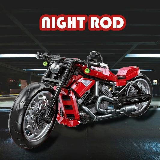 Tech MOC Harley Night Rod Motorcycle Bricks Toy 91020