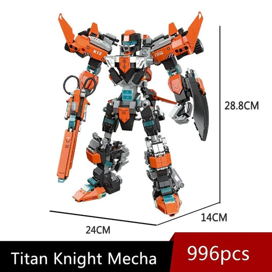 Transforming Titan Knight Mecha Robot Warrior Bricks Toys