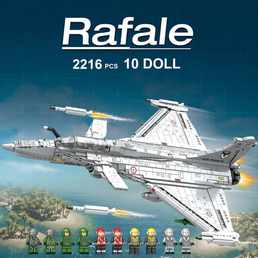 Military Aircraft MOC Rafale Fighter Jet Plane Bricks Toy