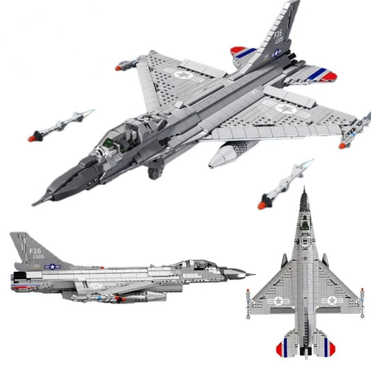 Military F-16 Fighting Falcon Aircraft Bricks Toy