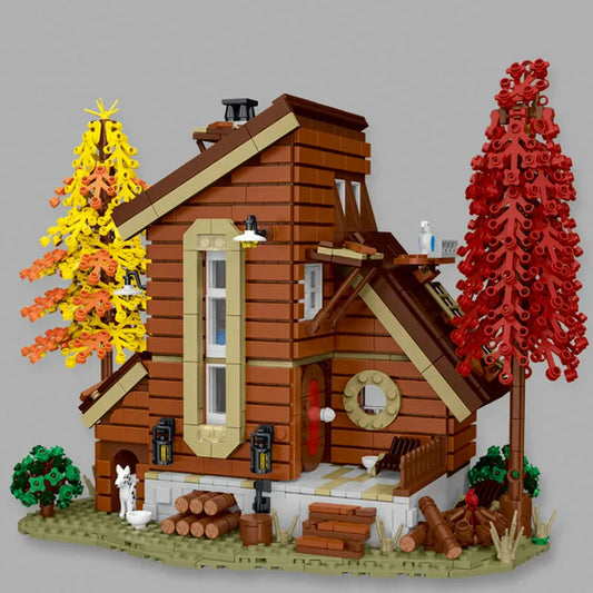 City Street Experts MOC Forest Cabin Villa LED Bricks Toys 031073