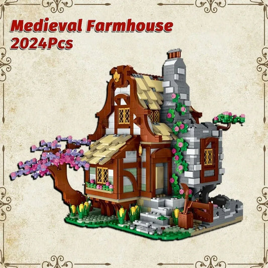 MOC Expert Medieval Town Farm House Bricks Toy