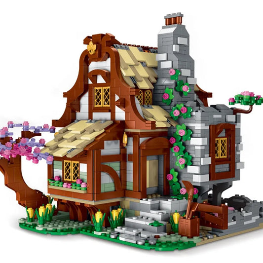 MOC Expert Medieval Town Farm House Bricks Toy