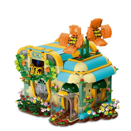 MOC Expert Toon City Flowers Shop Store LED Bricks Toys