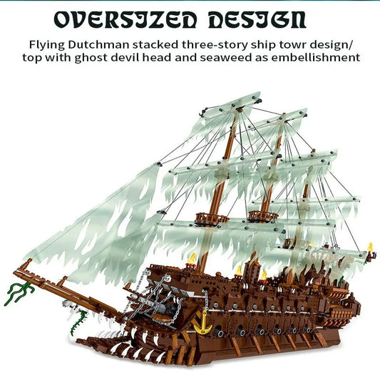 MOC Pirates Of Caribbean The Flying Dutchman Ship Bricks Toys