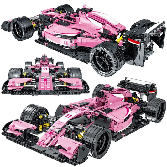 Tech MOC Pink Alternate F1 Racing Car Bricks Toy