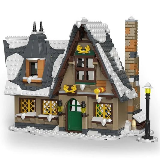 Christmas Cottage House MOC Expert Bricks Kids Toys
