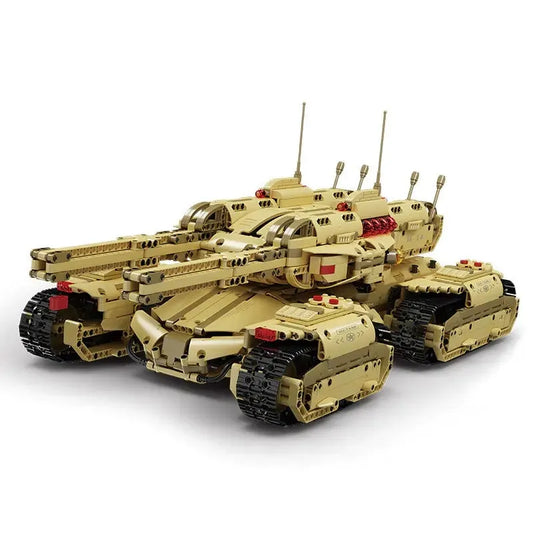 Military MOC Motorized RC Heavy Mammoth Tank Bricks Toy