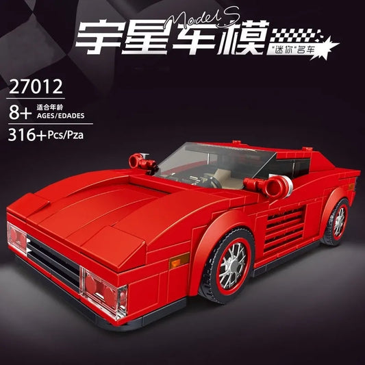 Mini Ferrari Testarossa Classic Racing Sports Car Bricks Toy 27012
