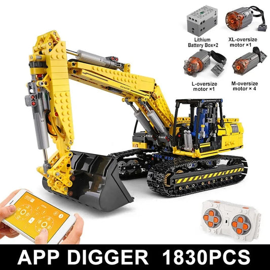 MOC 13112 Tech RC Link Belt 250 Excavator Truck Bricks Toys