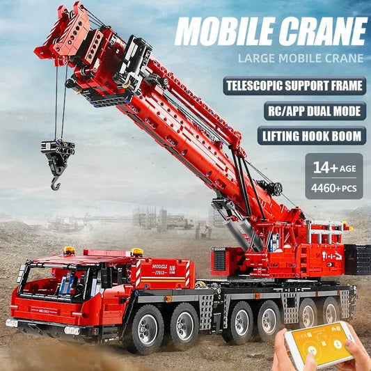 MOC 17013 Tech RC GMK Heavy Mobile Crane Truck Bricks Toys
