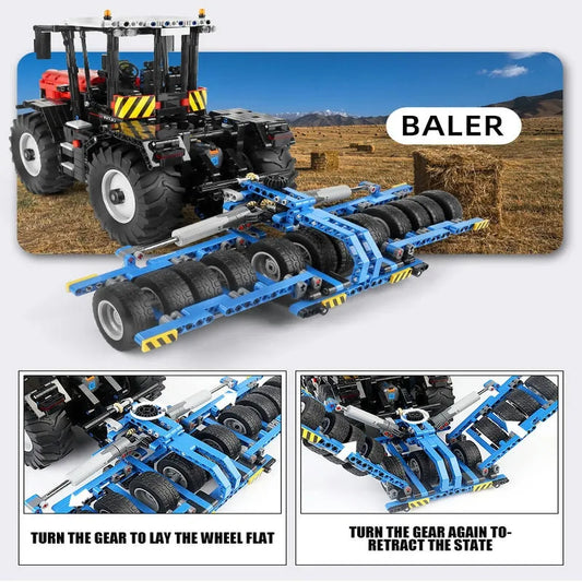 MOC 17020 RC Motorized Fastrac Roller Tractor Truck Bricks Toys